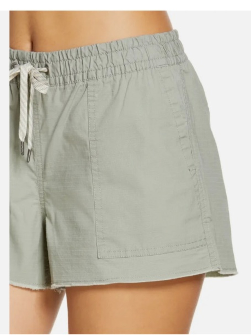 Vuori Women's Vintage Ripstop Drawstring Utility Shorts in Eucalyptus XL - Picture 3 of 16